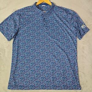Swannies Mens 2XL Golf Polo Blue Lightning Bolt Print Performance Corona Premier